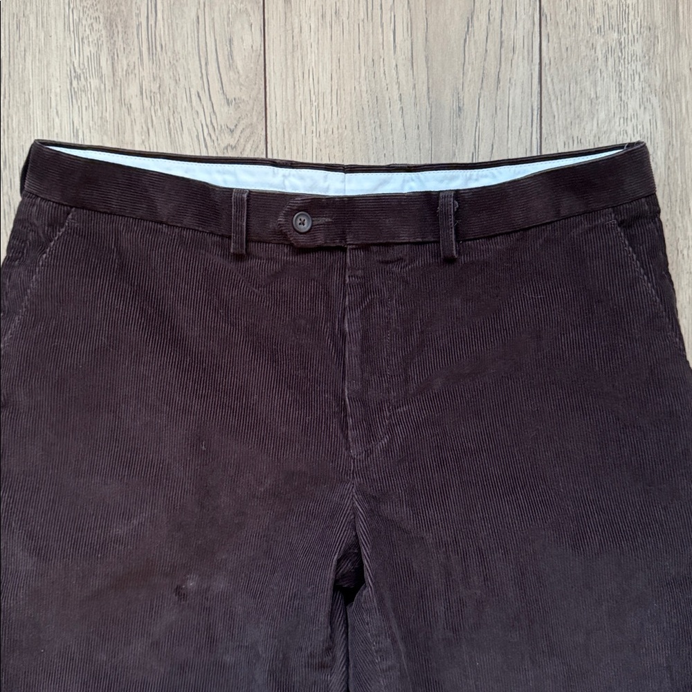 Lauren Ralph Lauren Mens 36x30 Brown Corduroy Pants Flat Front Dress Casual